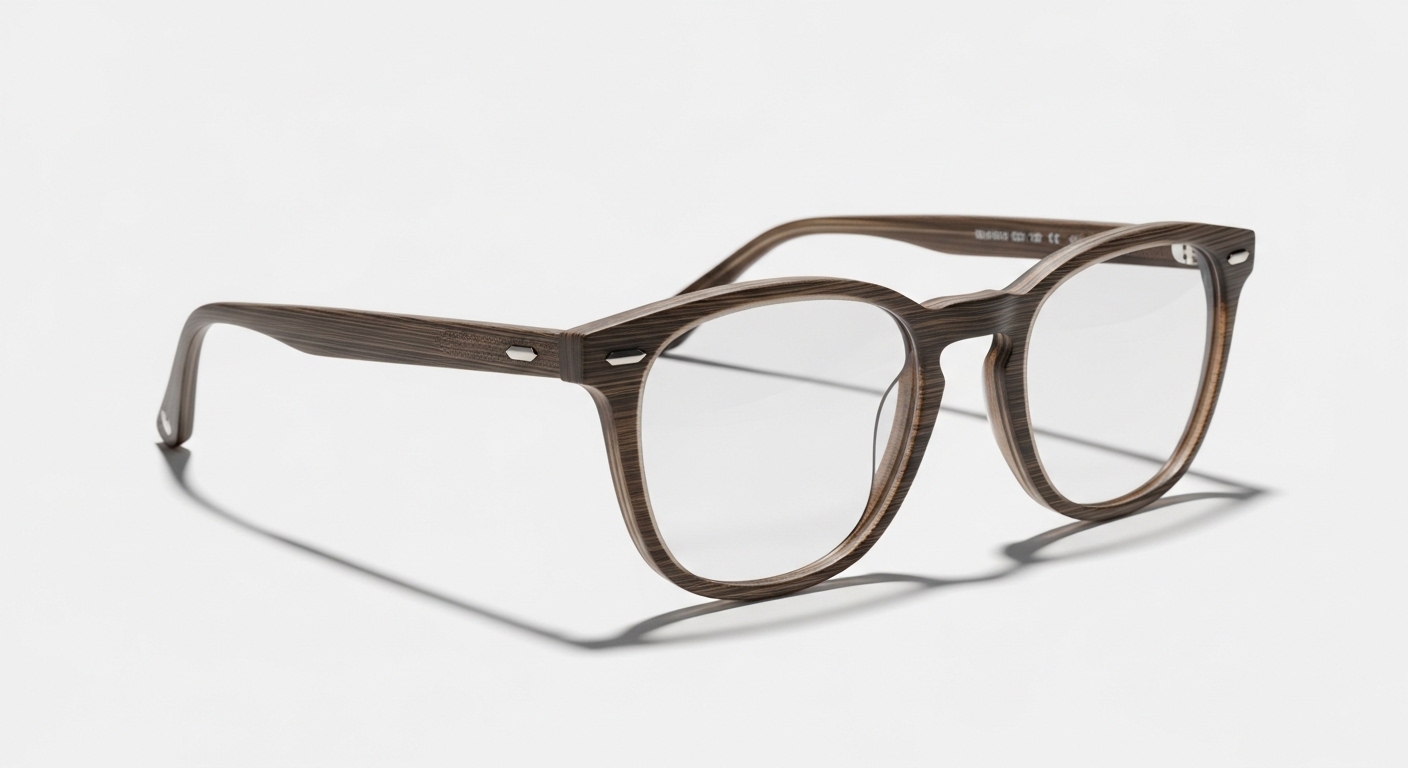 Classic full-rim optical glasses with detailed hinge and temple design